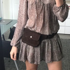 Belt bag genuine suede